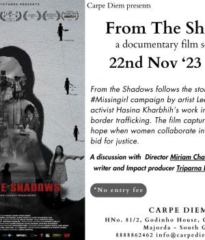FROM THE SHADOWS Documentary Film Screening 22nd Nov 7 pm Carpe Diem