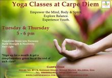 Weekly yoga classes