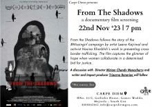 FROM THE SHADOWS Documentary Film Screening 22nd Nov 7 pm Carpe Diem